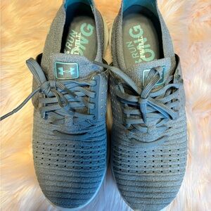 Under Armour Gray and Teal Athletic Sneakers